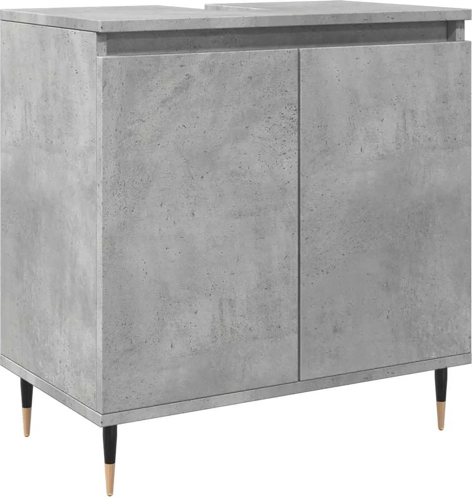 vidaXL betonszürke szerelt fa fürdőszobaszekrény 58x33x60 cm