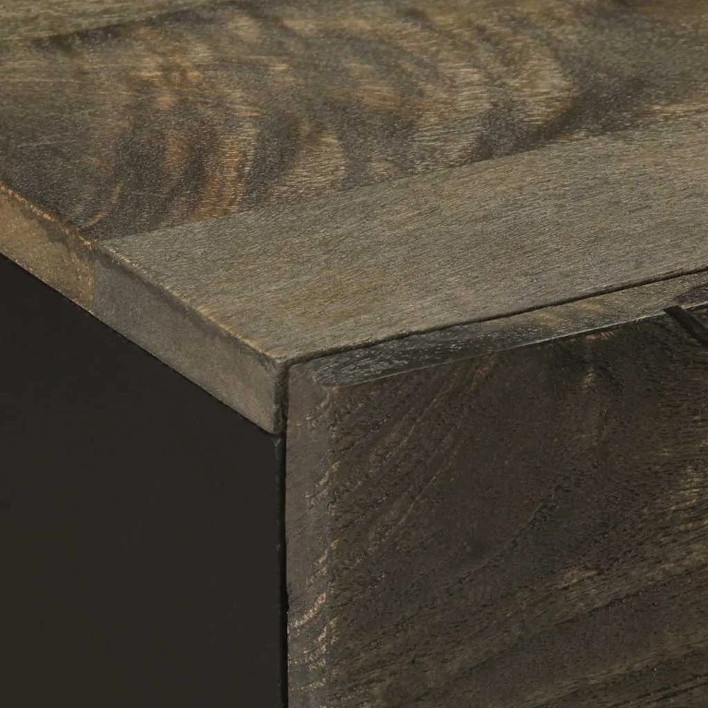 fekete tömör mangófa éjjeliszekrény 50 x 33 x 60 cm