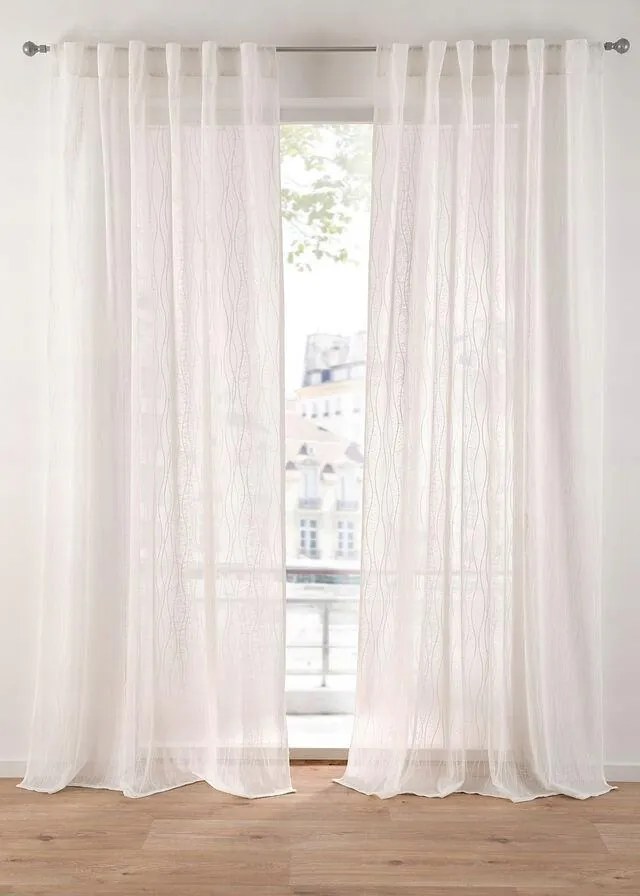 135X145 Jacquard Függöny Hullámos Vonalakkal 1 Db