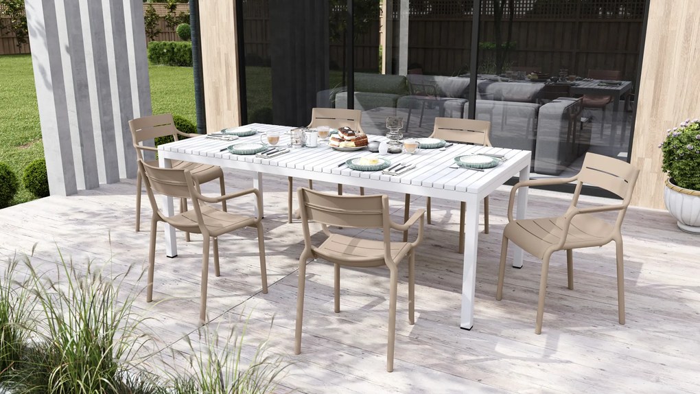 MAZZONI EXPORT LUSSO Beige - MODERN SZÉK KONYHÁBA KERTBE KÁVÉZÓBA (RAKÁSOLHATÓ)