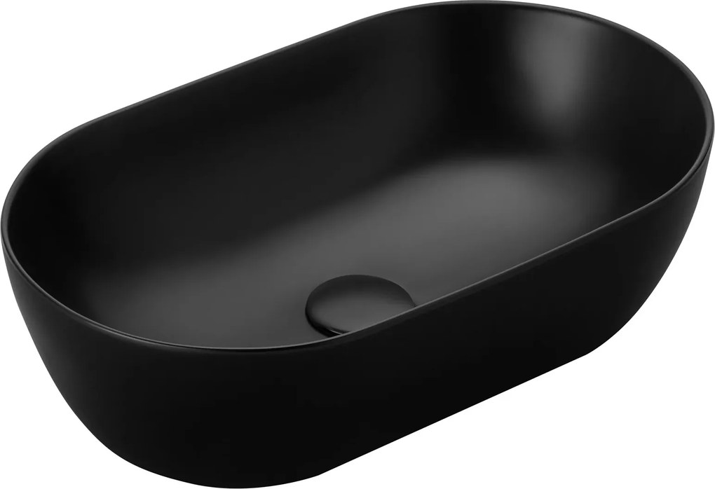Mosdókagyló Asztali Sparrow ovális uptrend fekete matt 50x30 TR41385U18