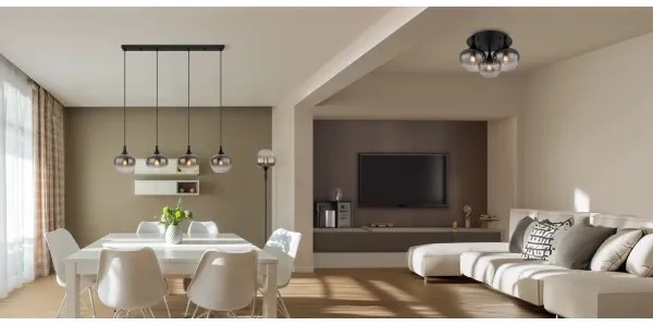 Globo 15548-3D - Felületre szerelhető csillár MAXY 3xE27/40W/230V fekete