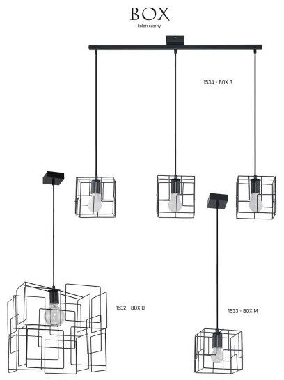 Jupiter 1533 - BOX M - Függeszték BOX E27/60W