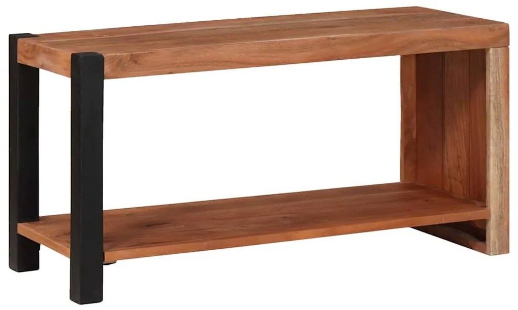Könyvszekrény Barna, Fekete 80 x 30 x 40 cm Tömör Akácfa