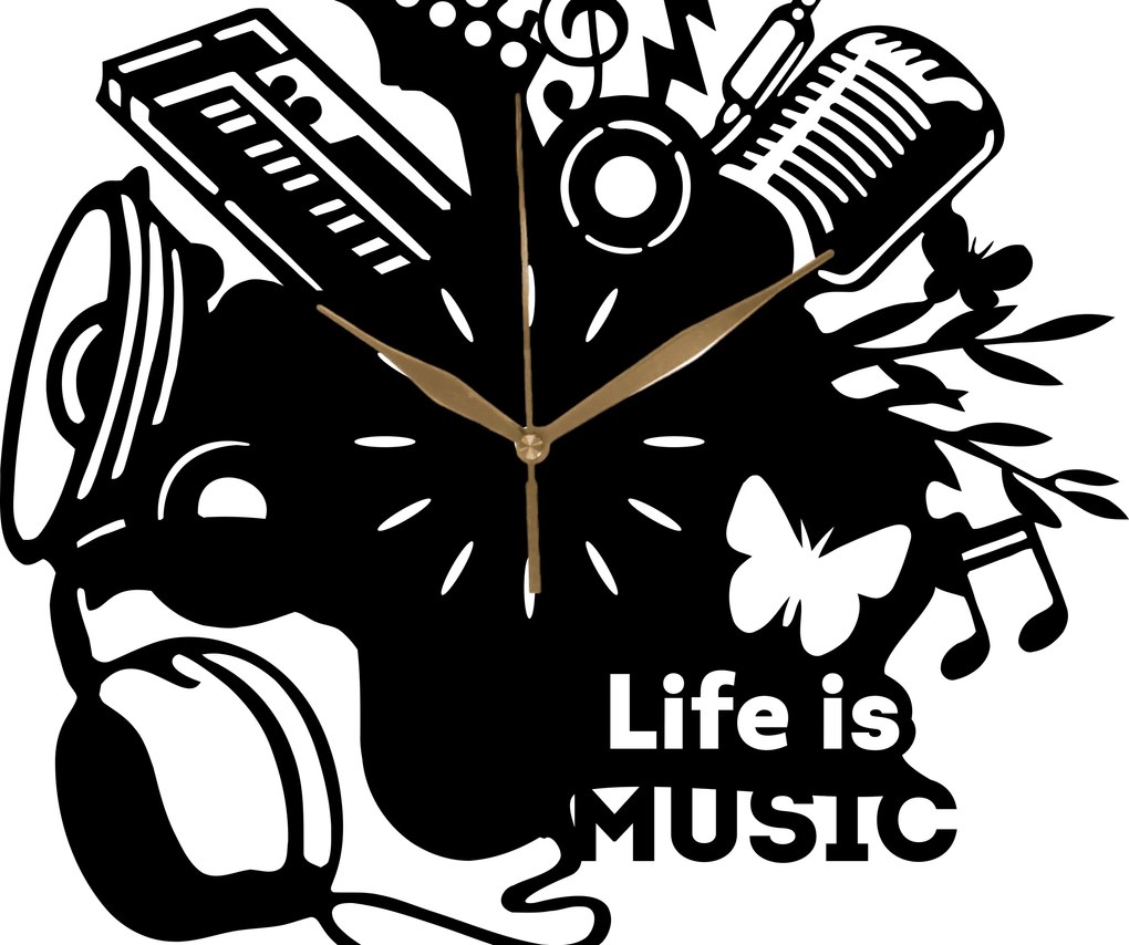 Falióra Fa Zenei Zenés Ajándék 35 cm