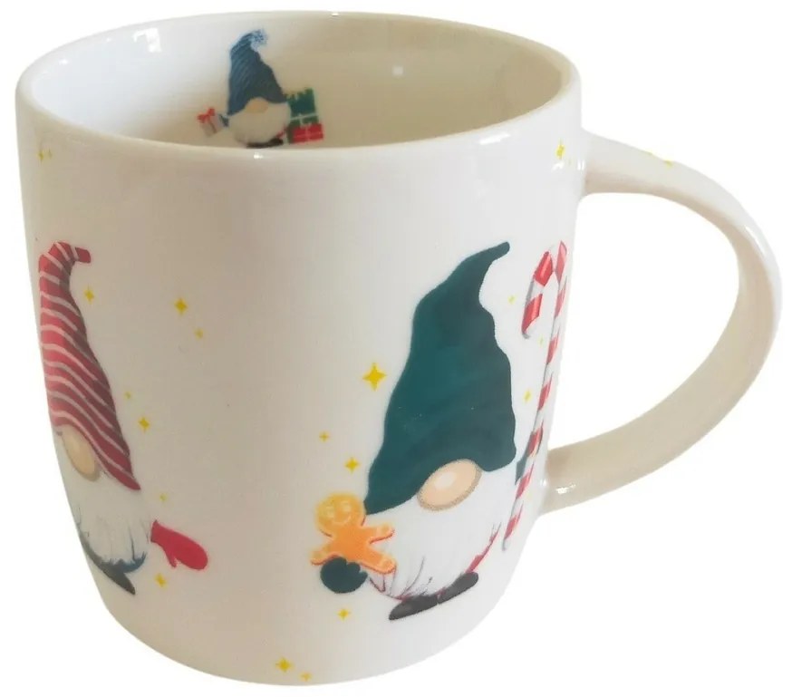 Home Elements Porcelán bögre karácsonyi mintávalTörpe 300 ml, díszdobozban