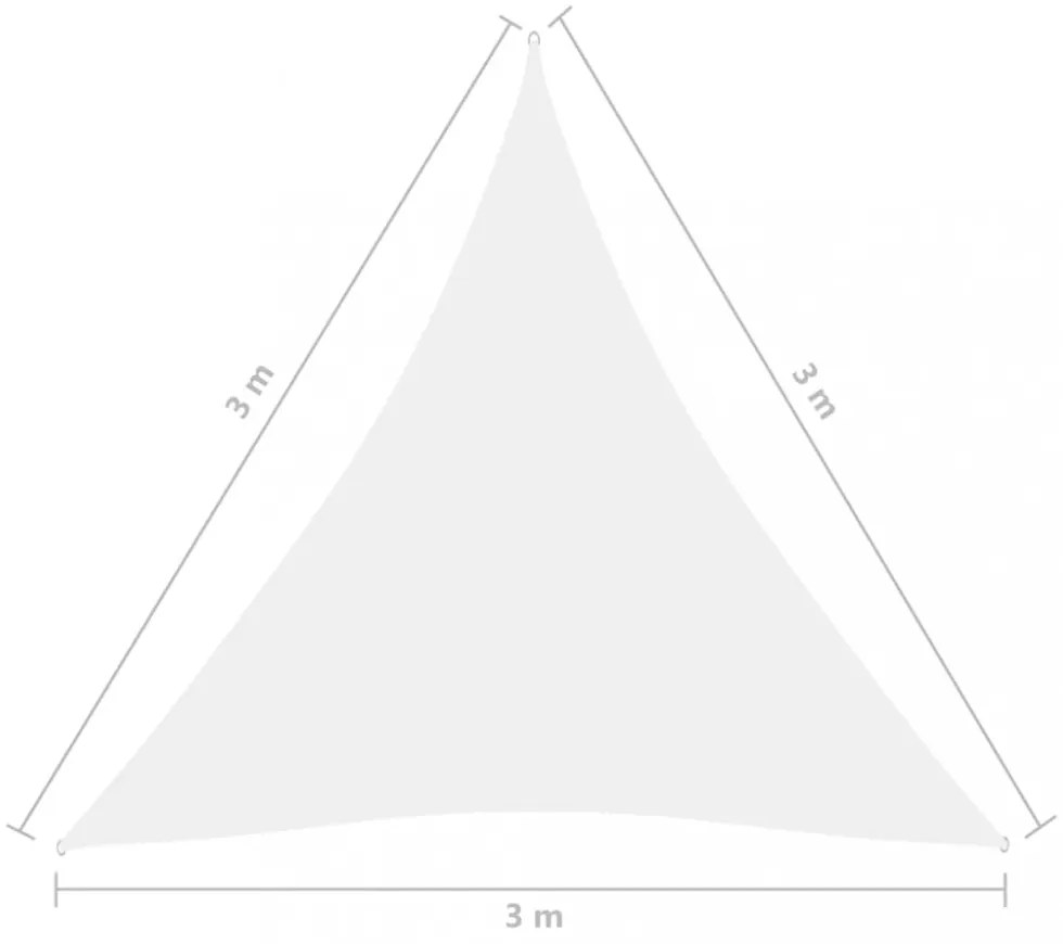 fehér háromszögű oxford-szövet napvitorla 3 x 3 x 3 m