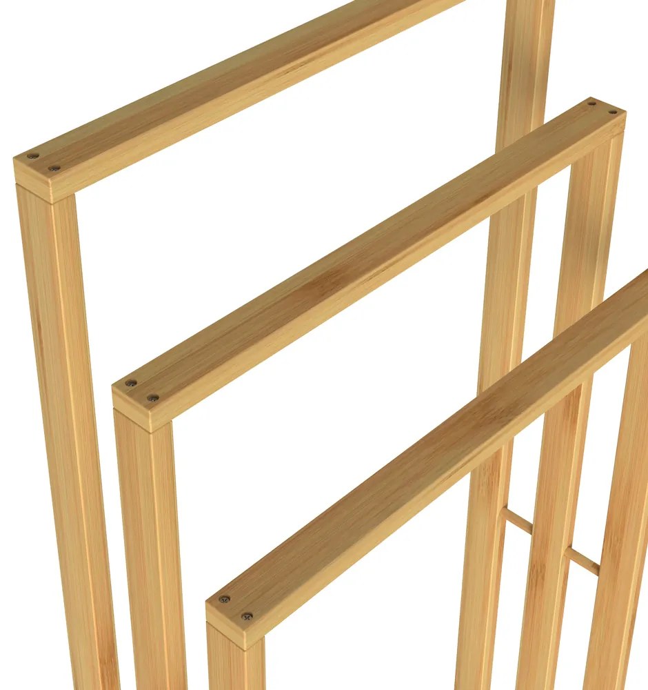 RUBBY bambusz törölközőtartó, 40x24x82cm, barna Casaria