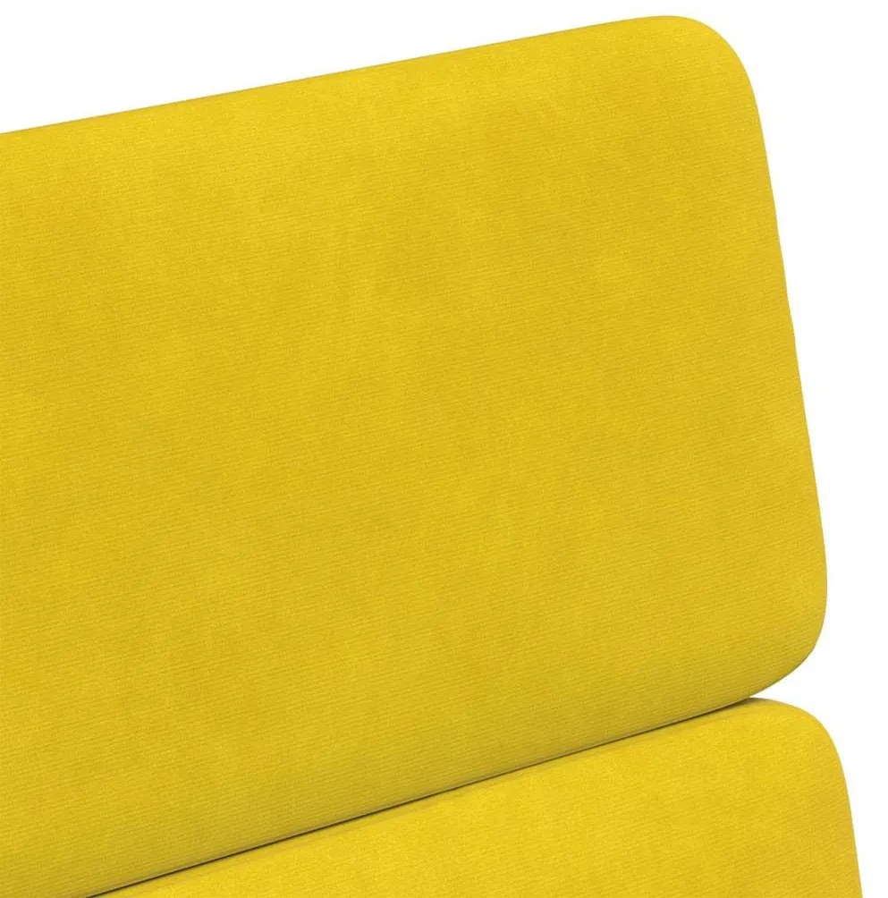 Kerekes Étkező Székek 2 pcs Sárga 58 x 65 x 98 cm Bársony