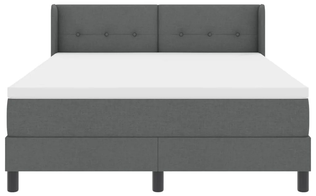 Boxspring Ágy Matrac Sötétszürkében, 140 x 200 cm Szövet
