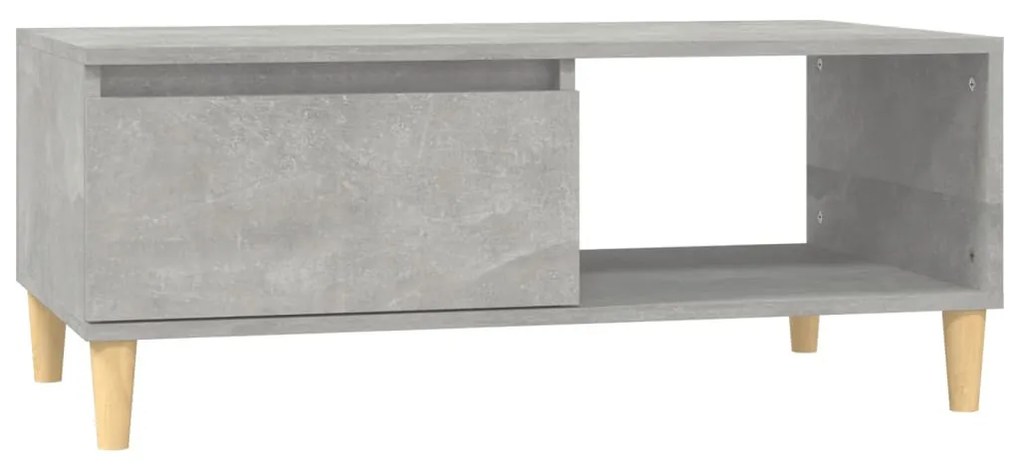 Betonszürke szerelt fa dohányzóasztal 90x50x36,5 cm