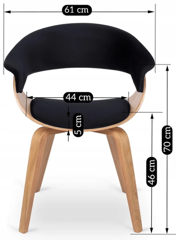 Elegáns Étkezőszék Aranytölgy/Fekete Színben. GARY