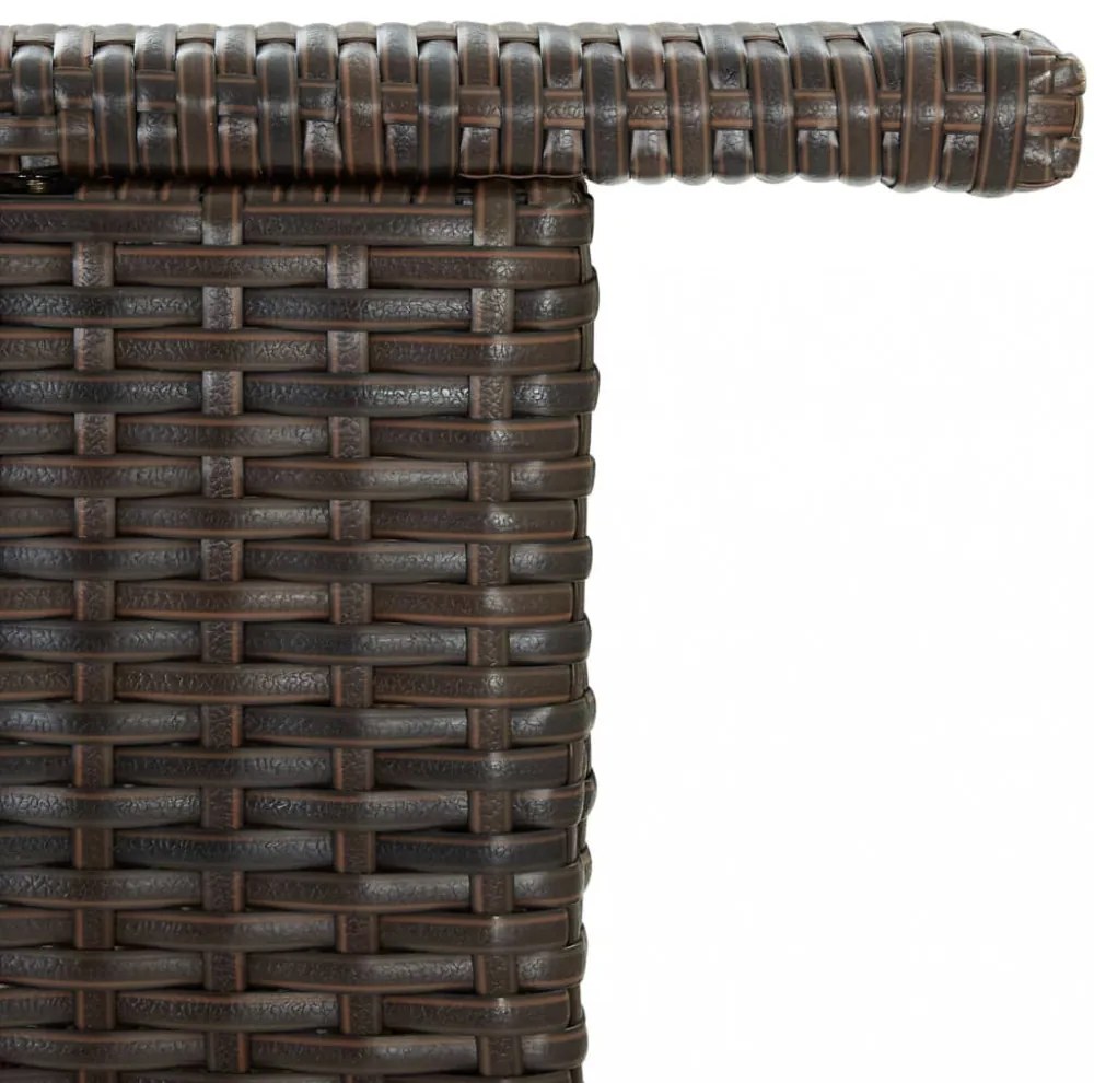 barna polyrattan kerti bárasztal 120 x 55 x 110 cm