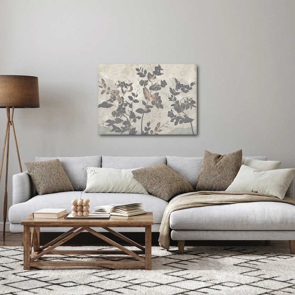 Kép - texturált levelek (70x50 cm)