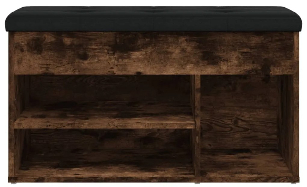 füstös tölgy színű szerelt fa cipőtároló pad 82 x 32 x 45,5 cm