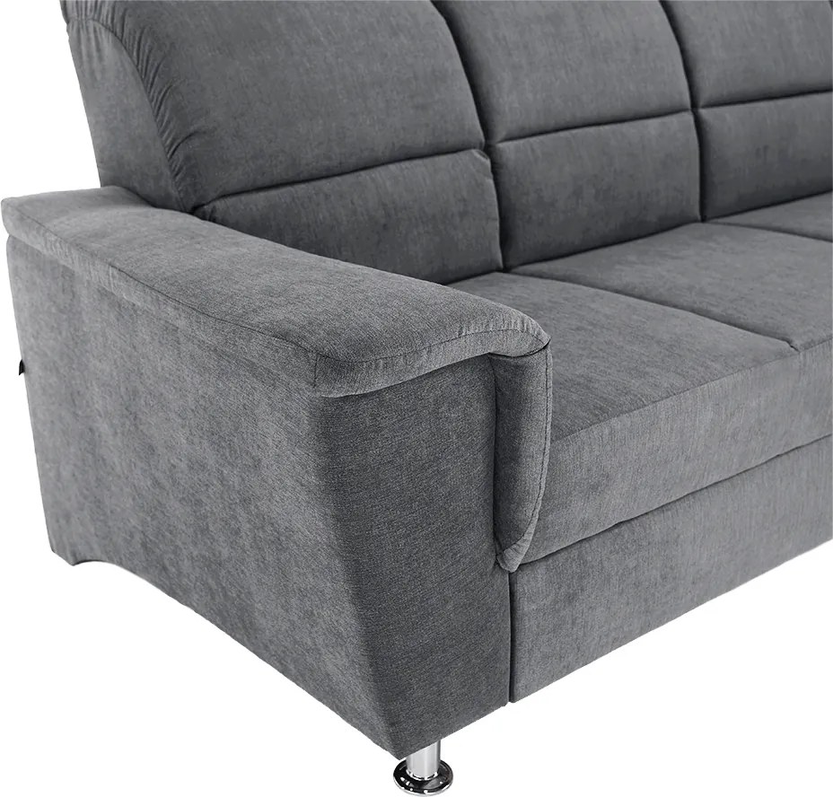 Kinyitható ülőgarnitúra, szürke szövet, jobbos, SANTIAGO