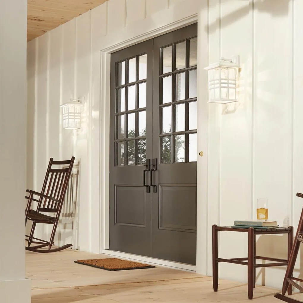 ELSTEAD KLBEACONSQUAREMWH BEACON SQUARE Klasszikus Kültéri Fali Lámpa Fehér E27 IP44