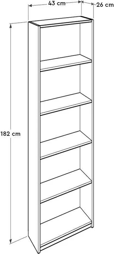 Könyvespolc, 43 cm