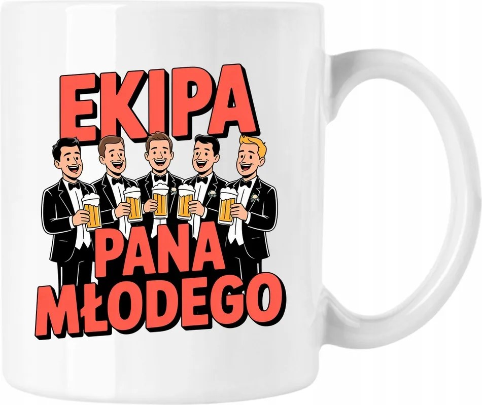 Legénybúcsú bögre vőlegény csapat 1 Fehér 330ml