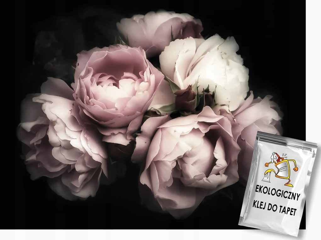 Fotótapéta Flizelina Virágok Bazsarózsa Csokor Pasztell színek 200x140 ragasztó