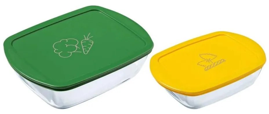 PYREX 2 darabos üveg ételtároló készlet, 1,2/2,5 l