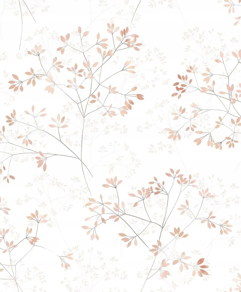 Fehér Tapéta Barack Kis Virágok Akvarell Stílus Rusztikus Tapéta