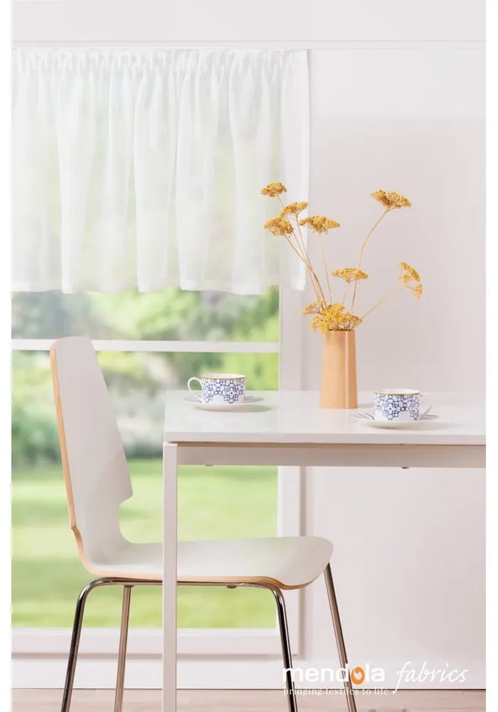 Fehér voile fényáteresztő függöny 150x50 cm Avenue – Mendola Fabrics