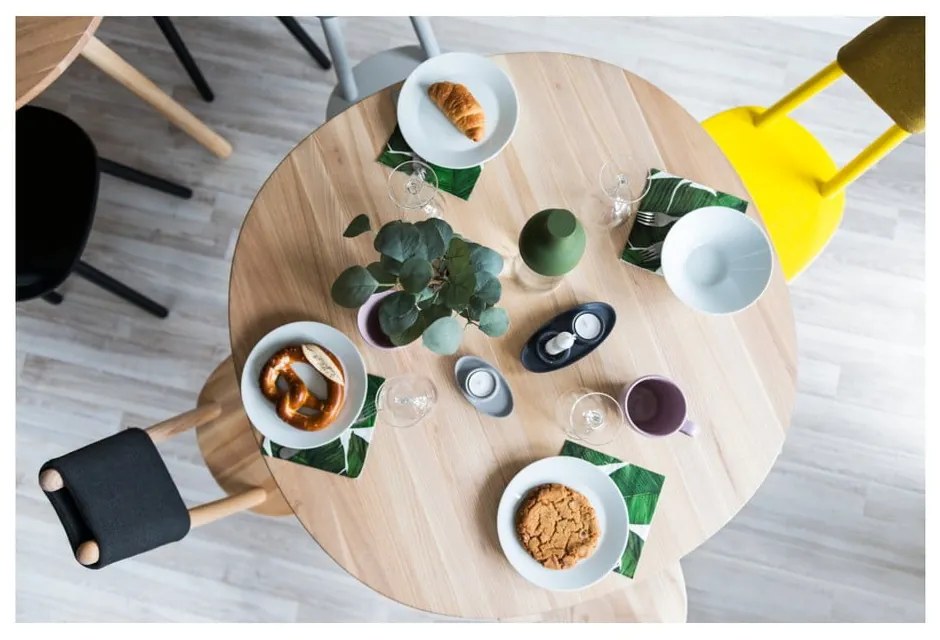 Naïve természetes tömörfa étkezőasztal, ⌀ 90 cm - EMKO