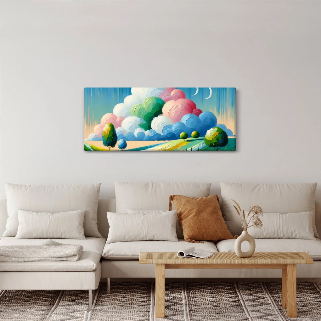Kép - Tájkép felhővel (120x50 cm)