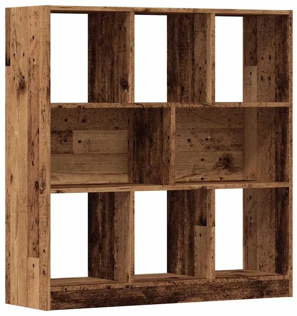 antik fa színű szerelt fa könyvszekrény 97,5 x 29,5 x 100 cm