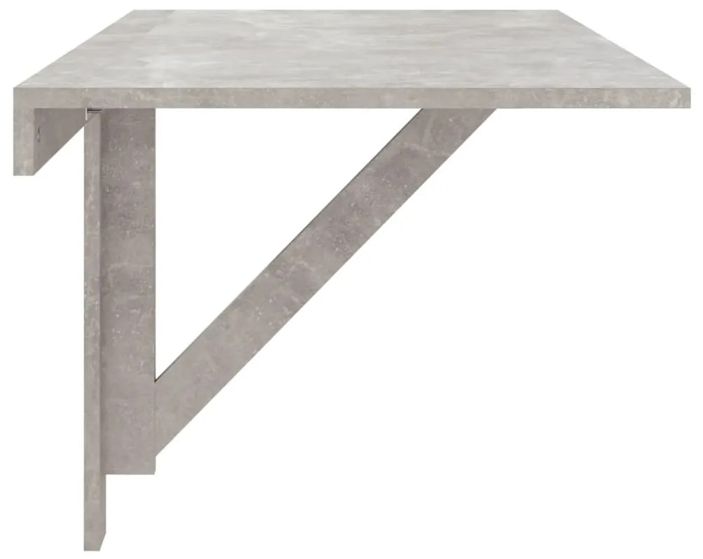 betonszürke szerelt fa összecsukható fali asztal 100x60x56 cm