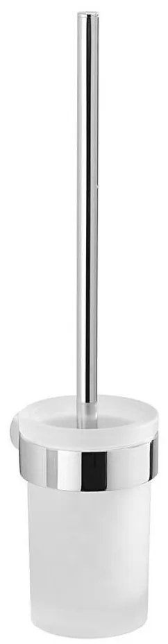 Gedy - Falra szerelhető WC kefe PIRENEI fényezett króm/üveg szatén