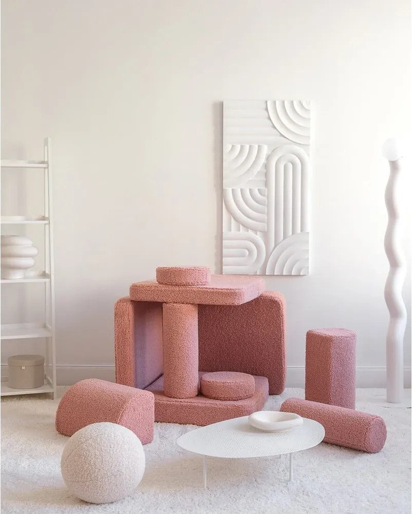 Rózsaszín buklé gyerek kanapé 132 cm Settee – Wigiwama