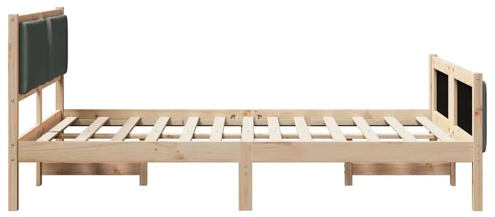 Ágykeret fejtámlával Sötétszürke 150 x 200 cm szövet