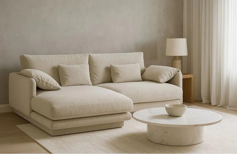 Bézs sarokkanapé (bal oldali) Torino – Micadoni Home