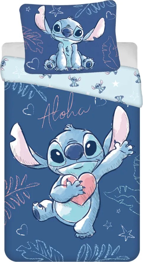 Disney Lilo és Stitch, A csillagkutya Aloha Blue ágyneműhuzat 140×200cm, 70×90 cm