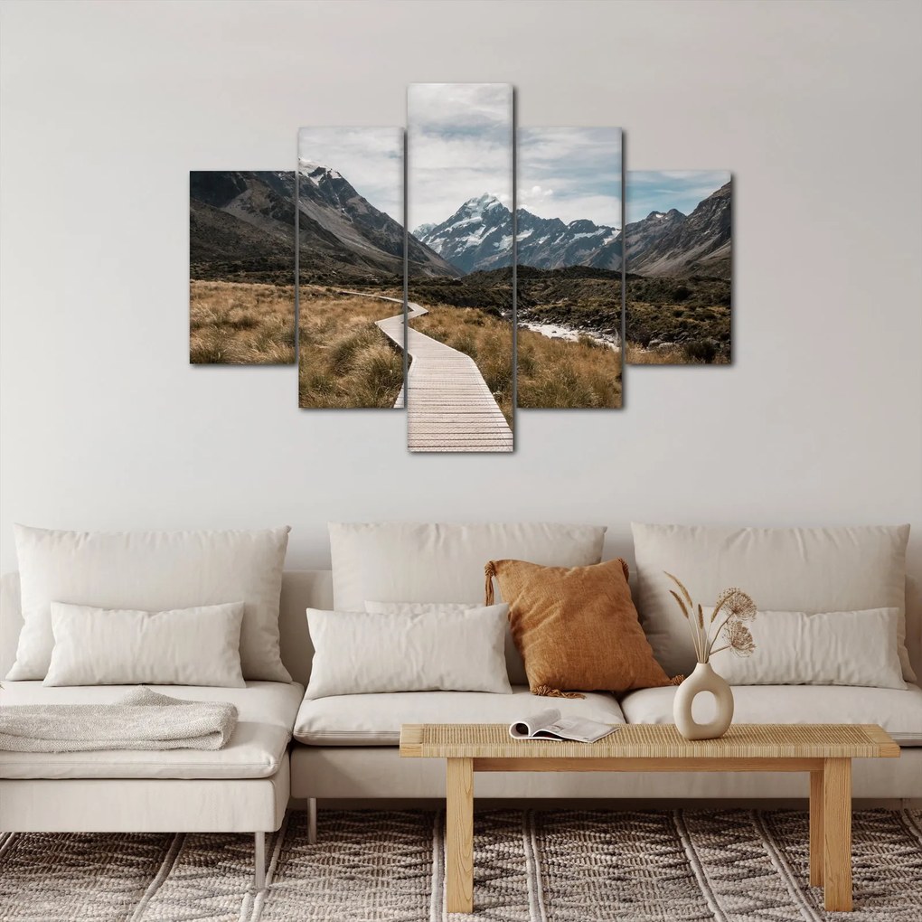 Kép - Sétány a hegységben Mt. Cook (150x105 cm)