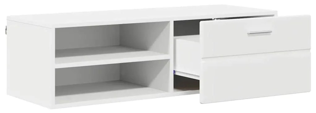 TV szekrény fiókkal polcokkal Fehér 100.5 x 39 x 30 cm Faanyag
