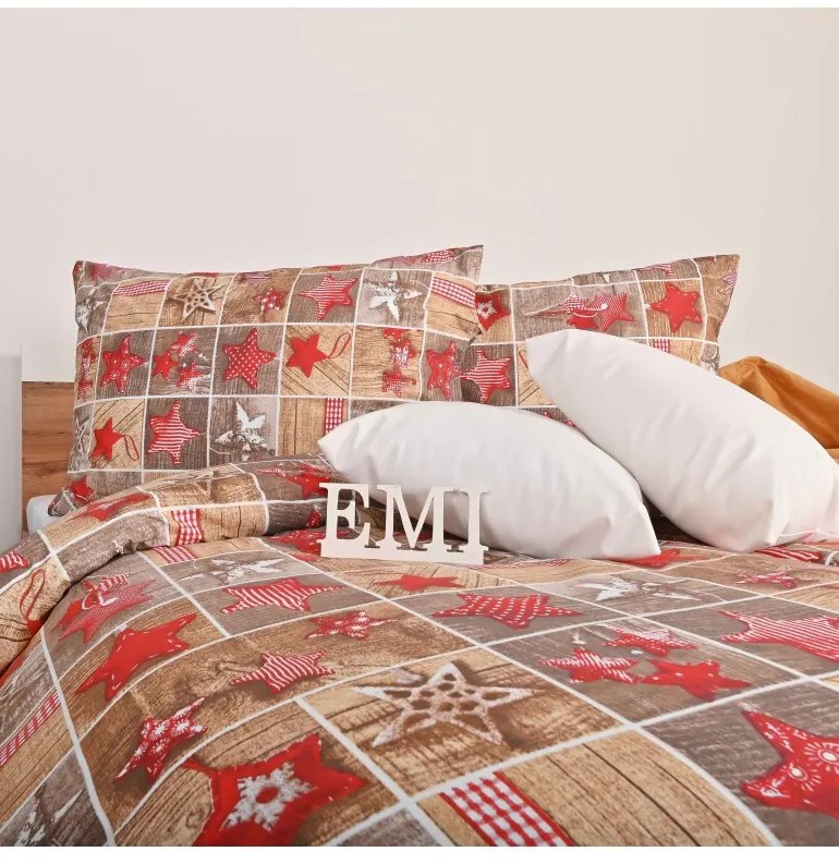 EMI Ginger karácsonyi pamut ágyneműhuzat, A standard egyszemélyes ágy szett tartalma: 1x 140x200 + 1x 70x90