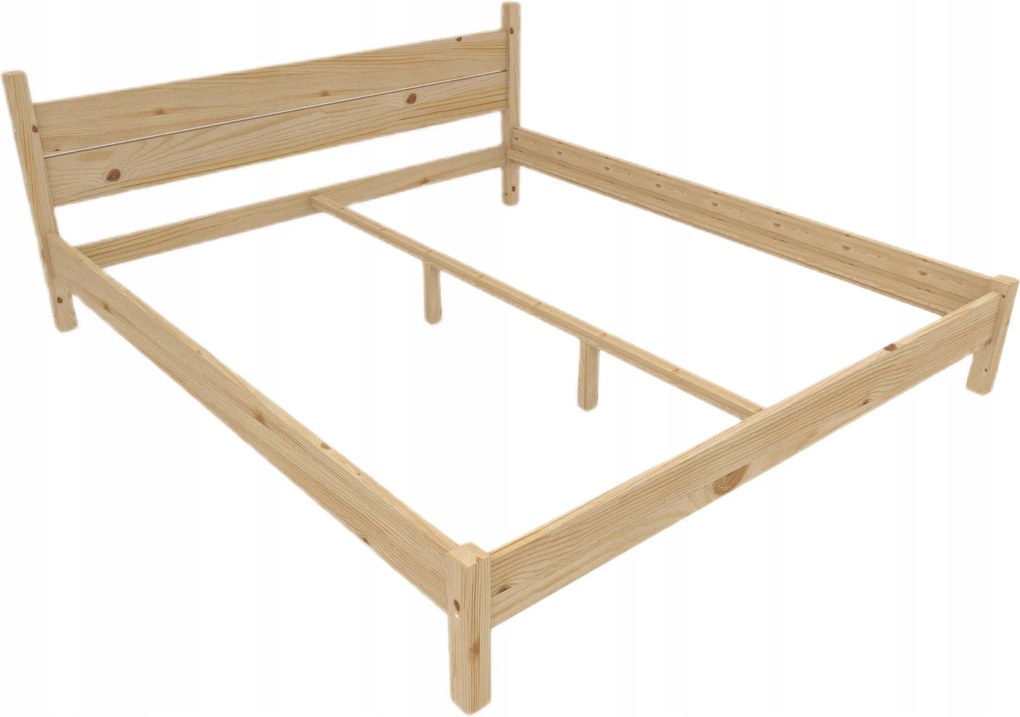 Ágy 140x200 Leaf Fa keret ágyrács nélkül Nyers Egyszerű Scandi Eco