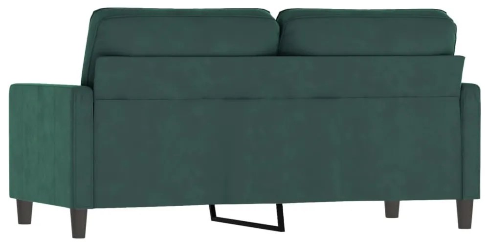 kétszemélyes sötétzöld bársony kanapé 140 cm