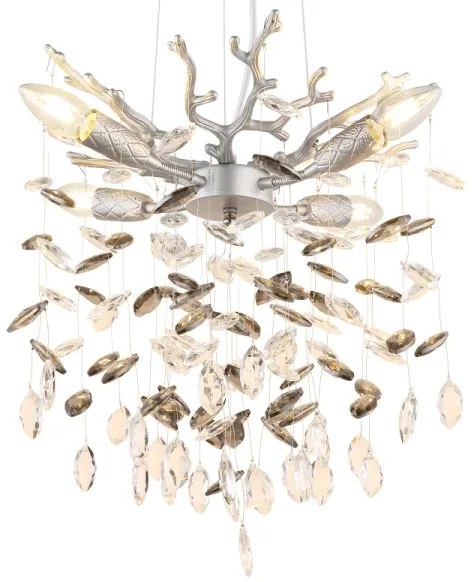 Globo 64138HS - QUEENA kábeles csillár 4xE14/40W/230V ezüst