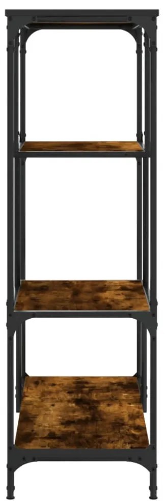 füstös tölgy szerelt fa és acél könyvespolc 81x36x115 cm