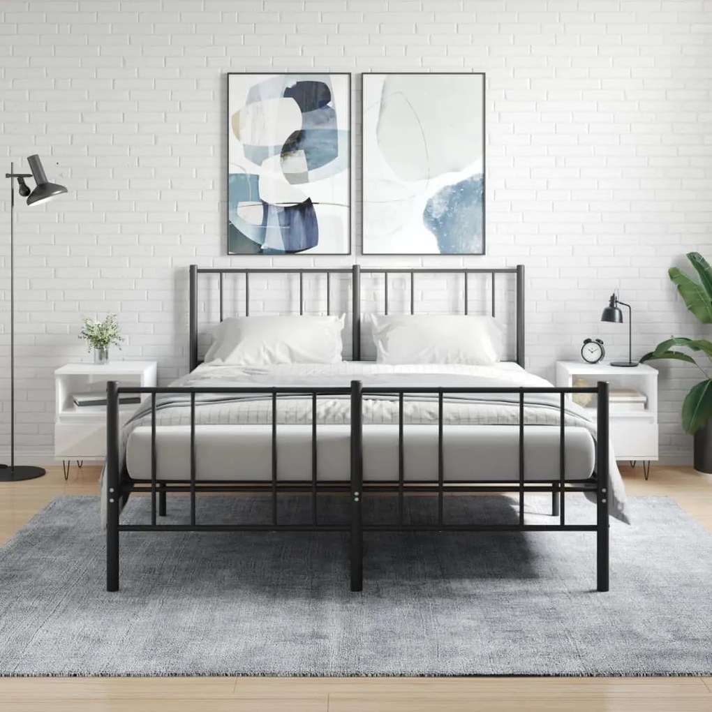2 db magasfényű fehér szerelt fa éjjeliszekrény 40x35x50 cm