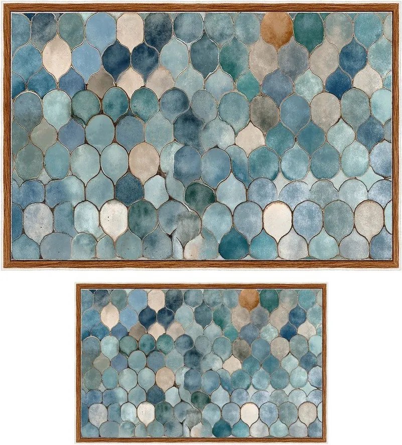 Kék fürdőszobai kilépő szett 2 db-os 60x100 cm – Foutastic