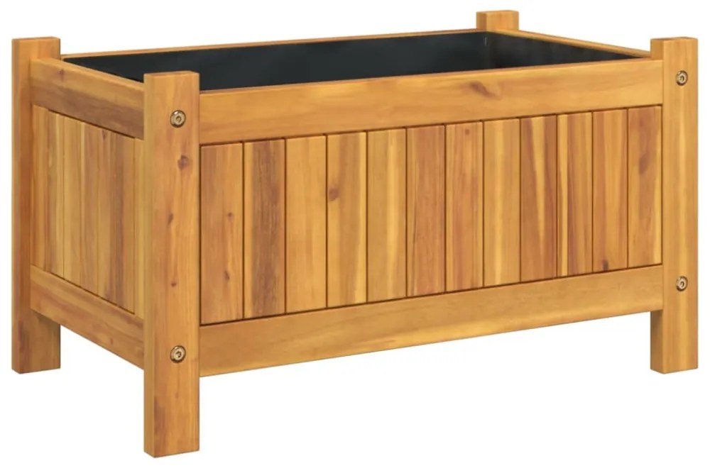 tömör akácfa kerti virágtartó béléssel 54 x 31 x 30 cm
