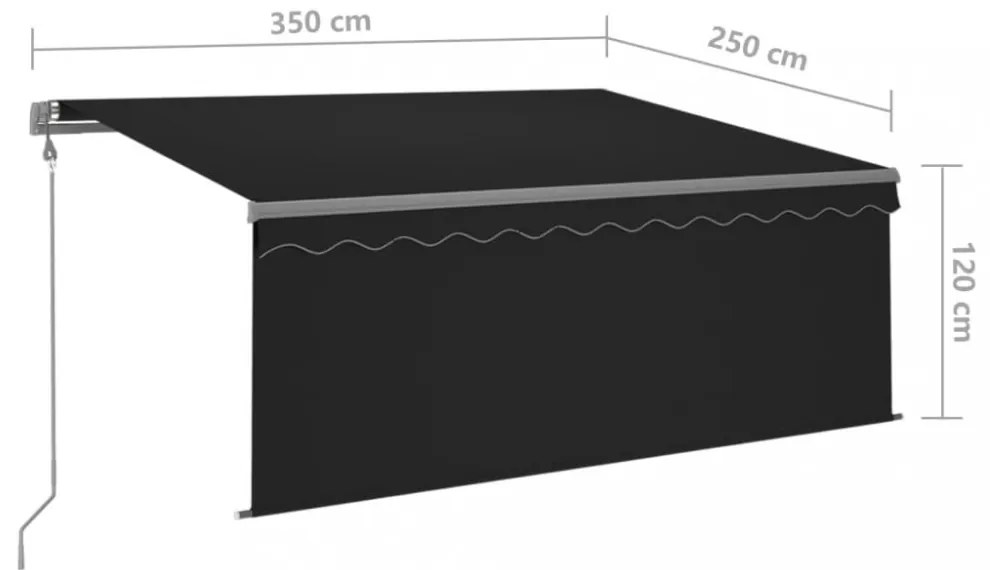 antracitszürke automata napellenző redőnnyel 3,5 x 2,5 m