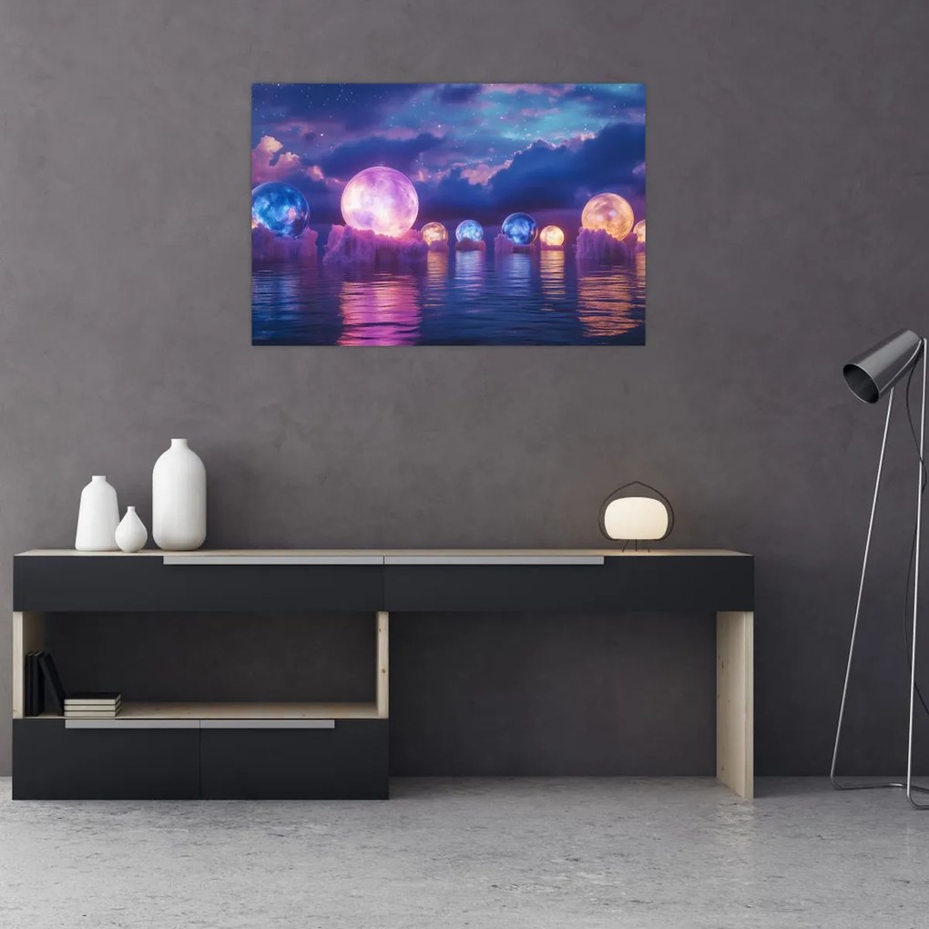 Kép - Bolygók a vízen (90x60 cm)