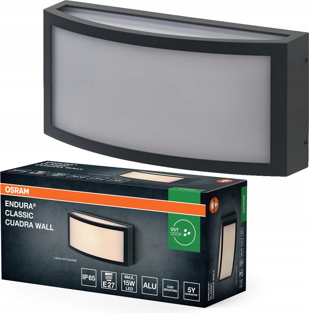 Kerti fali lámpa Kültéri homlokzati lámpa E27 Szürke IP65 Endura Osram