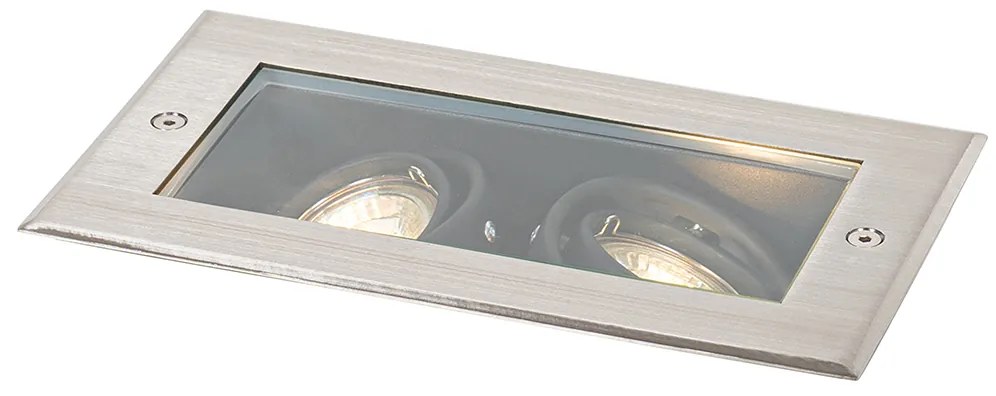 Modern kerti talajszpot acélból, 2-lámpás, állítható, IP65 - Oneon